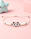 White Kitty Kids Bracelet Rakhi