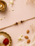 Rudraksh Cream Thread Rakhi for Bhaiya