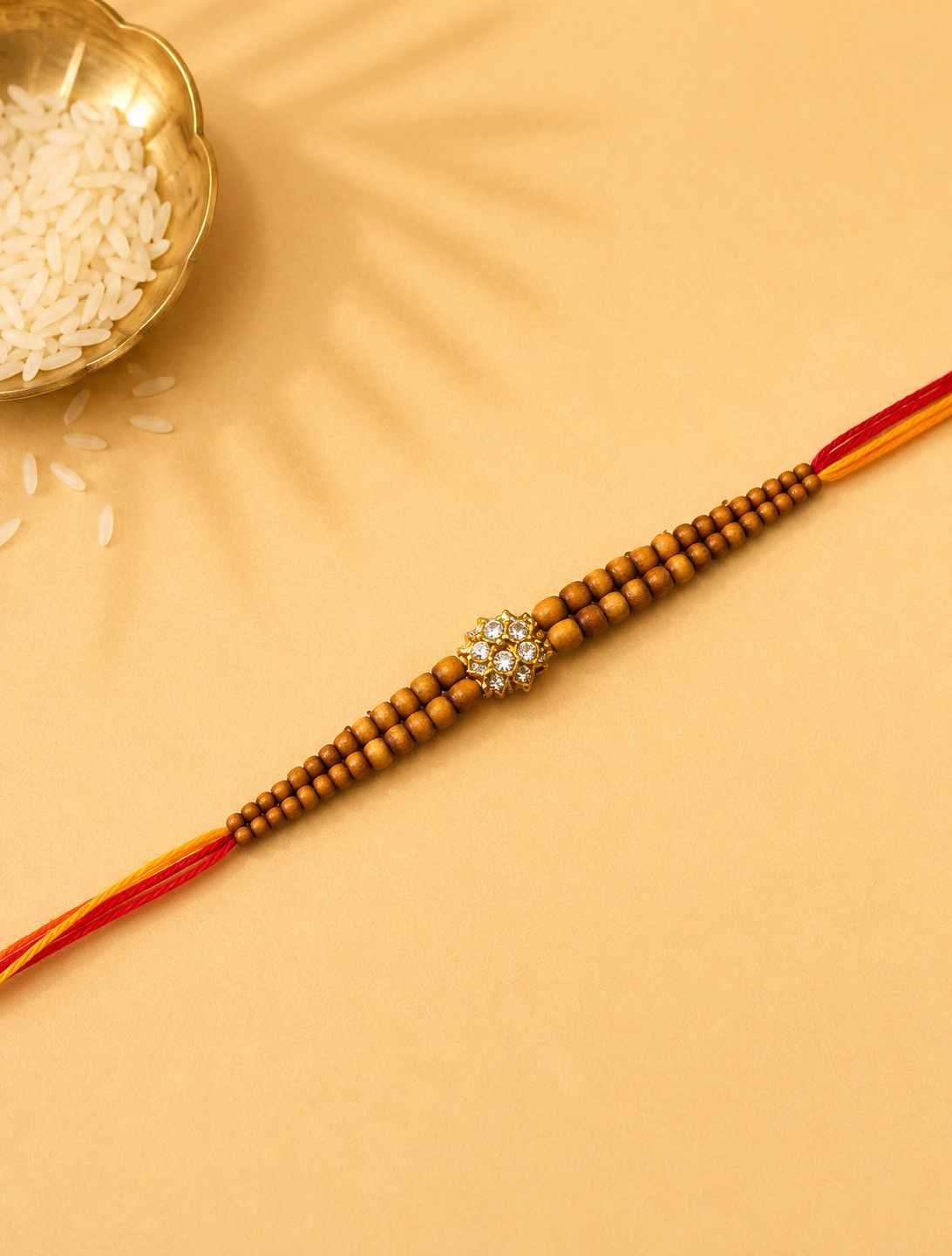 Brown Beads Stone Bhaiya Rakhi