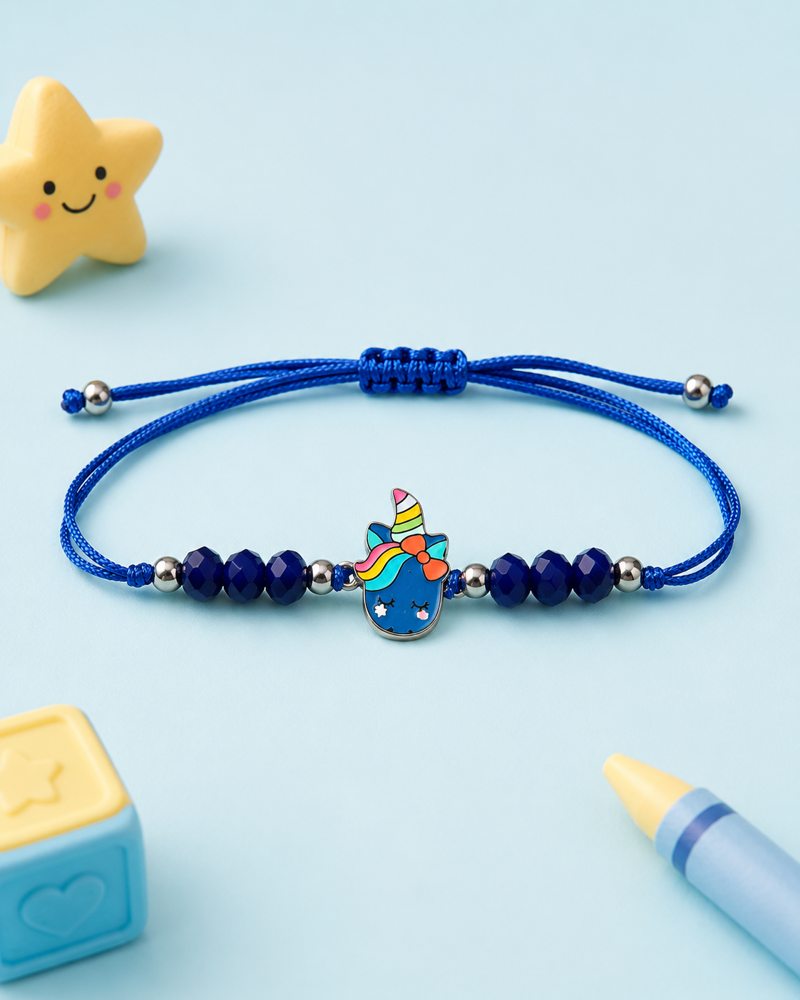 Blue Unicorn Kids Bracelet Rakhi