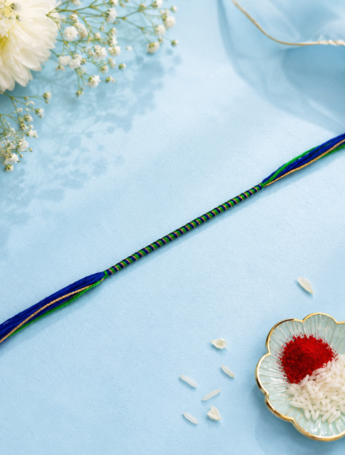 Green Blue Thread Rakhi