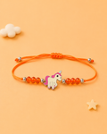 Orange Unicorn Kids Bracelet Rakhi