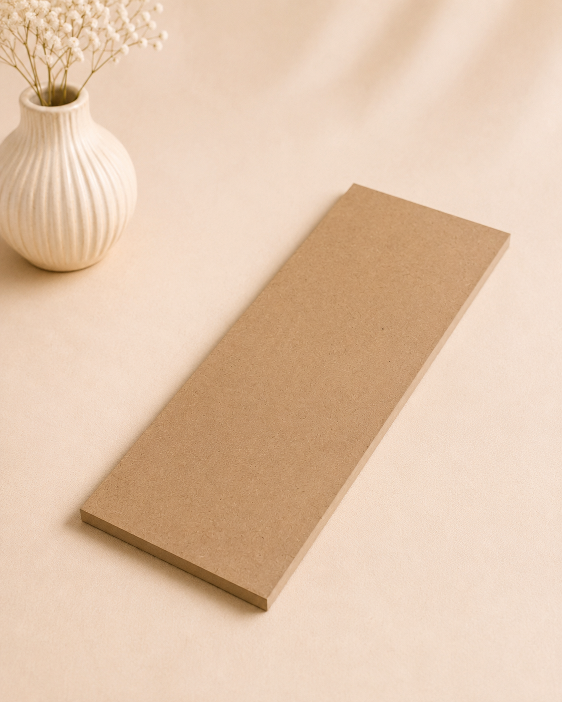 A plain rectangular MDF board with a smooth natural wood finish, suitable as a sturdy base for gift hampers, trays, DIY crafts, and customised packaging.