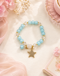 Blue White Star Rakhi Bracelet For Girls