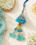 Blue Stone Lumba Rakhi For Bhabhi