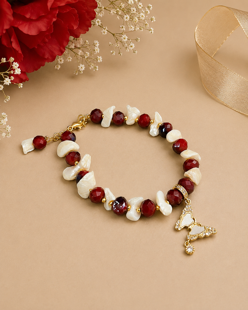 Bhabhi Red Charm Bracelet Rakhi