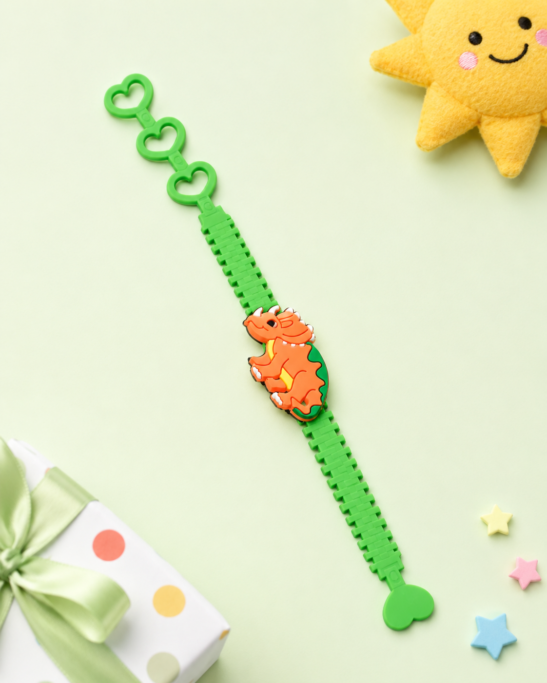 Orange Dinosaur Kids Rakhi