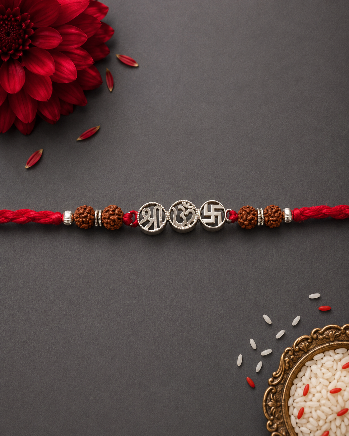 Swastik Om Red Thread Rakhi