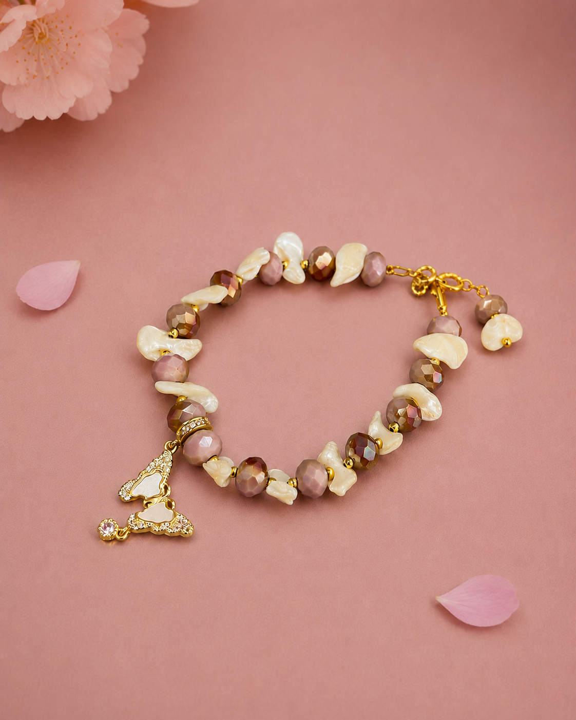 Bhabhi Rose Gold Charm Bracelet Rakhi