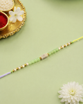 Pastel Green Beads Bhaiya Rakhi