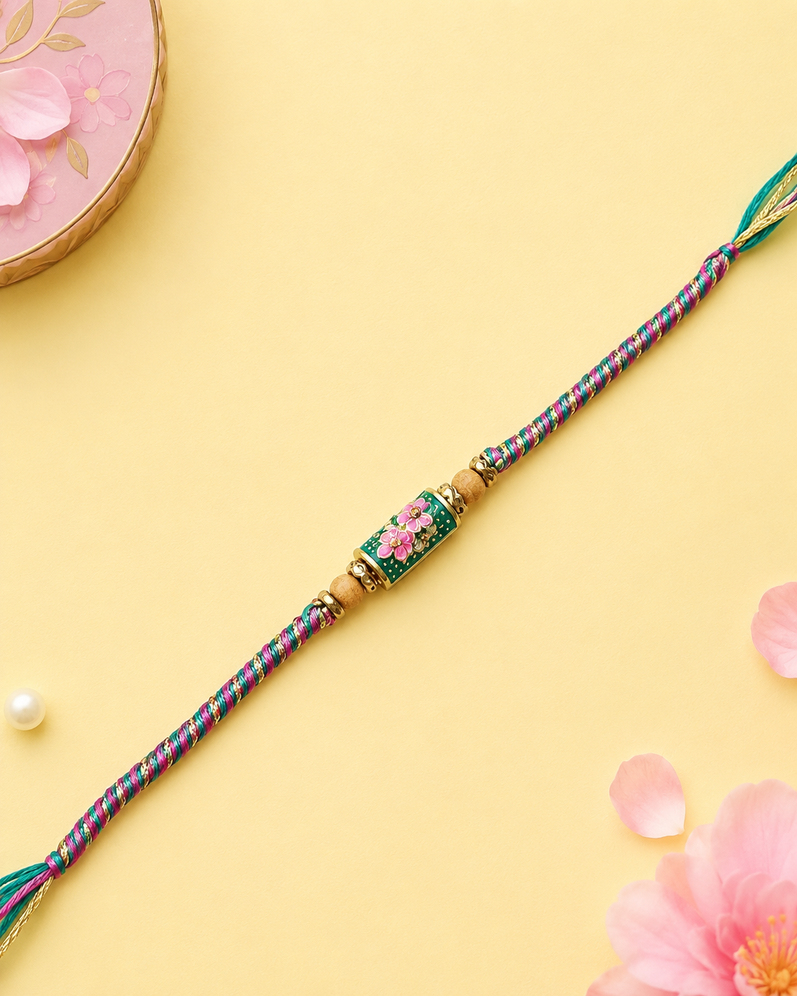 Green Thread Rakhi for Bhaiya