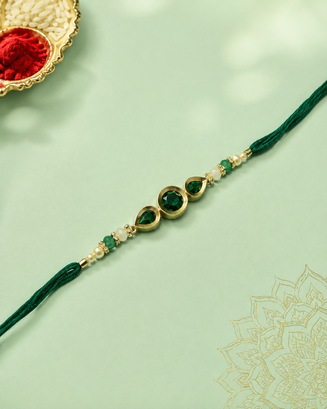 Green Stone Rakhi