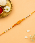 Orange Beads Bhaiya Rakhi