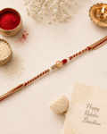Ivory Bead Multi Color Thread Rakhi for Bhaiya