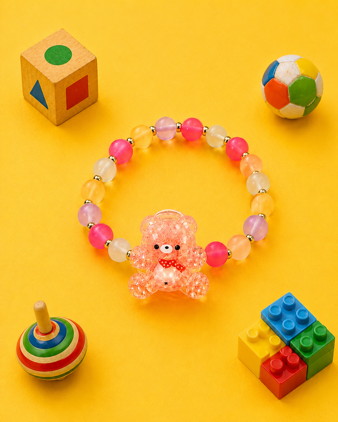 Orange Teddy Bear Kids Light Rakhi
