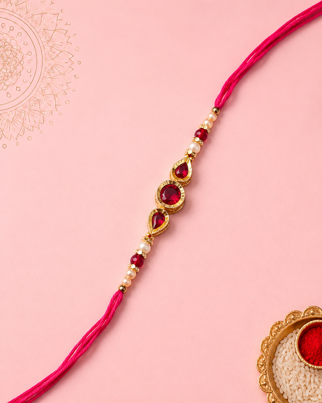 Pink Stone Rakhi