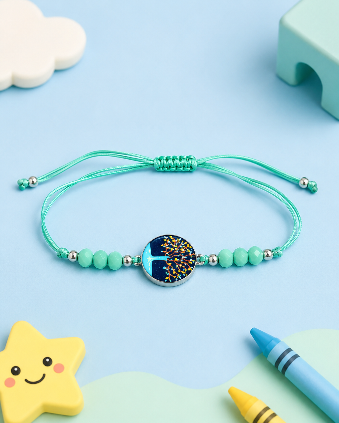 Green Tree Kids Bracelet Rakhi