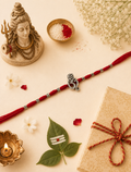 Minimal Om Red Thread Rakhi for Bhaiya